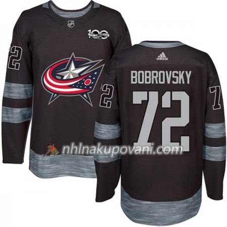 Blue Jackets Dresy Sergei Bobrovsky 72 1917-2017 100th Anniversary Adidas Černá Authentic - Pánské